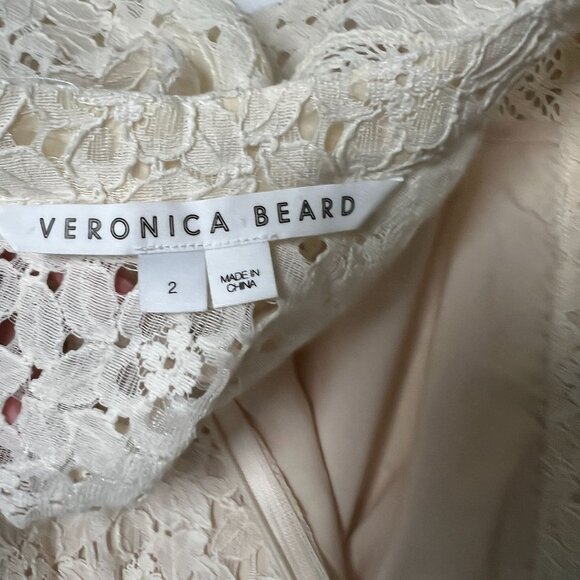 Veronica Beard Hilda Lace Mini Dress Ivory Long Sleeve Boho Cottagecore 2 - Picture 6 of 16